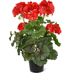 Kunst Geraniumboeket 38cm rood anti-UV
