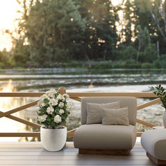 Geraniumbol kunstplant 70cm UV crèmewit