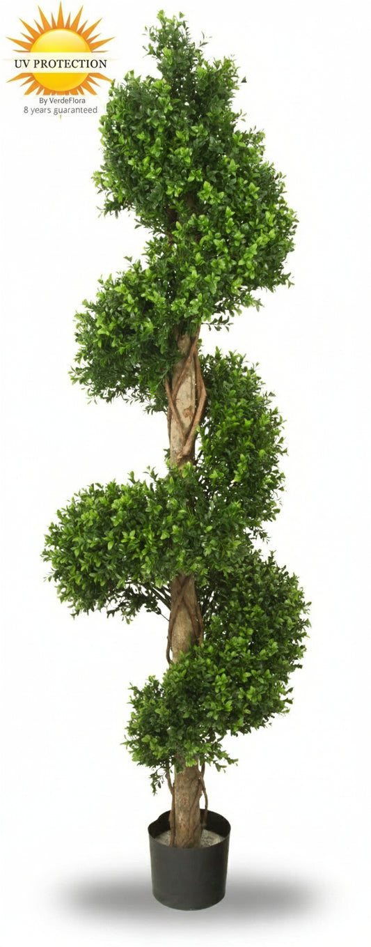 Kunst Buxus spiraalboom 170 cm UV-bescherming