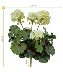 Geranium kunstboeket 38cm Wit UV