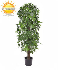 Tropische UV-bestendige kunstplant voor buiten Schefflera 120 cm
