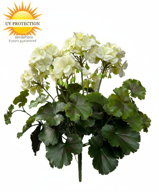Kunst geranium XL wit uv-bestendig voor buiten