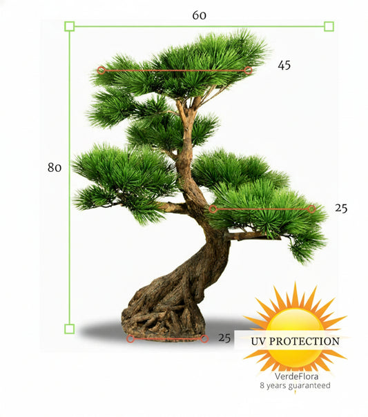 Kunst Bonsai Pinus boom 80 cm met 5 lagen UV-beschermd