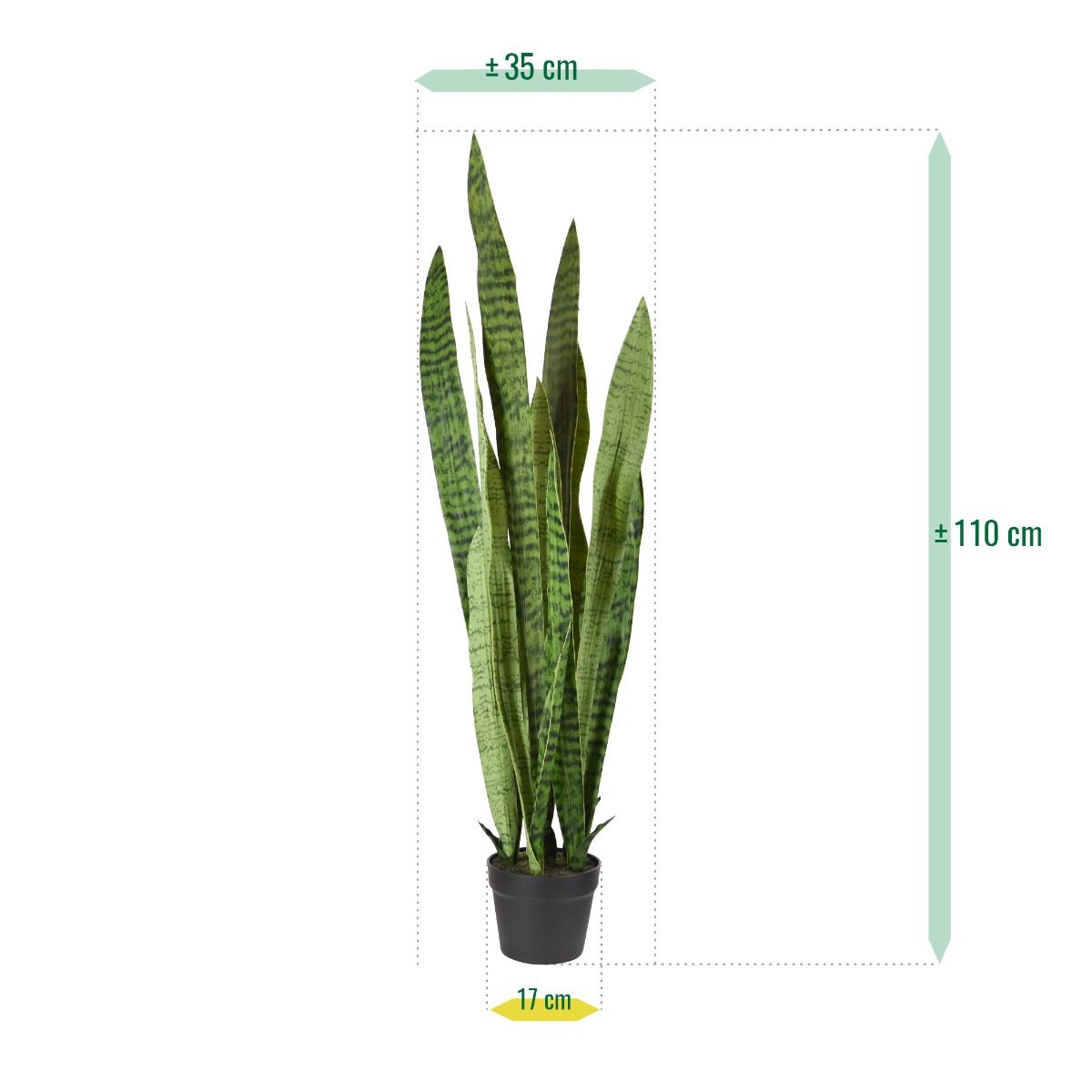Sanseveria kunstplant 110cm -groen