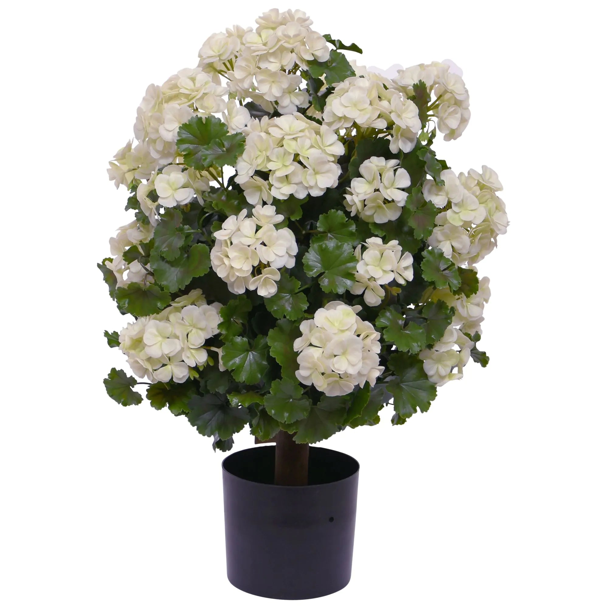 Geraniumbol kunstplant 70cm UV crèmewit