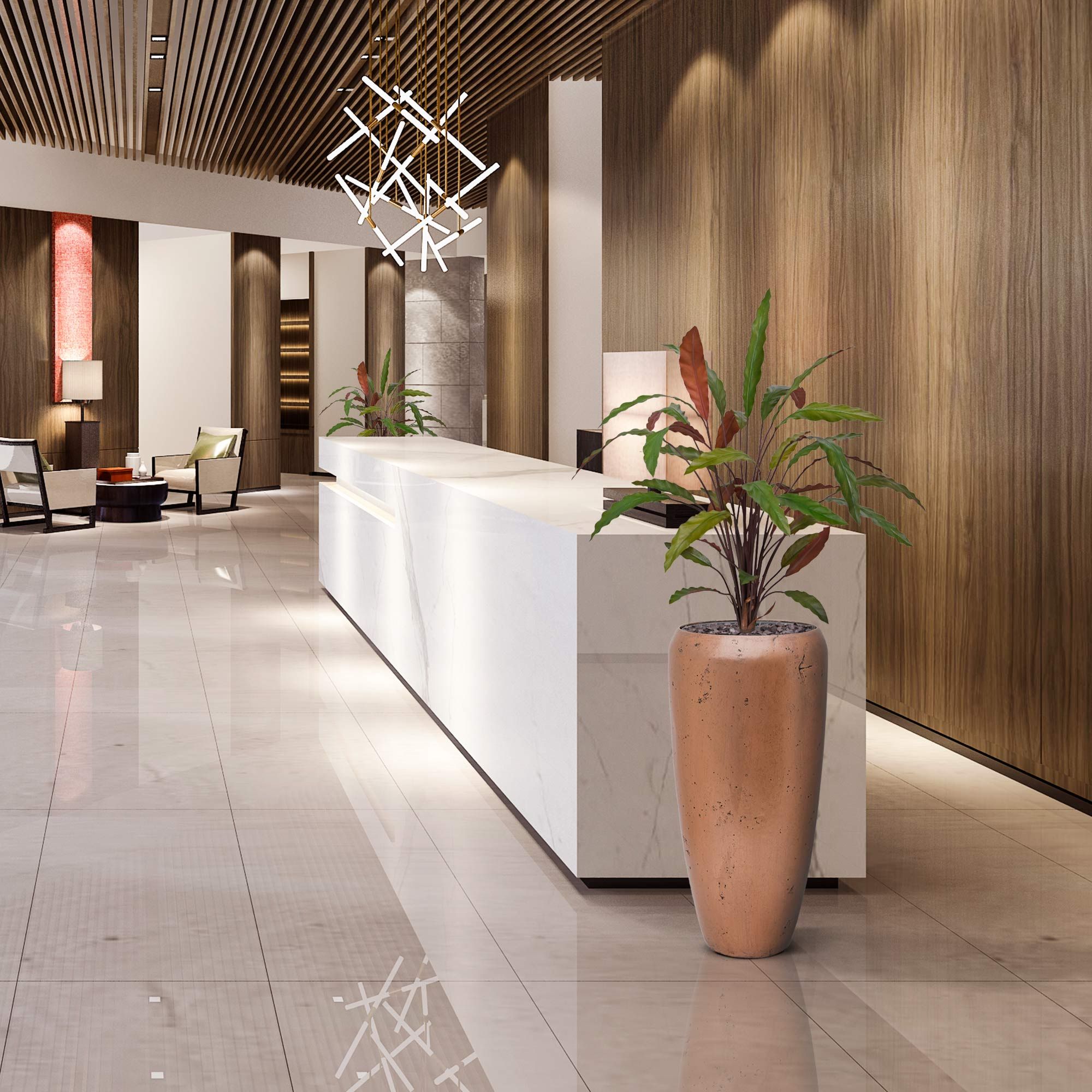 Calathea 75cm Kunstplant Groen/rood