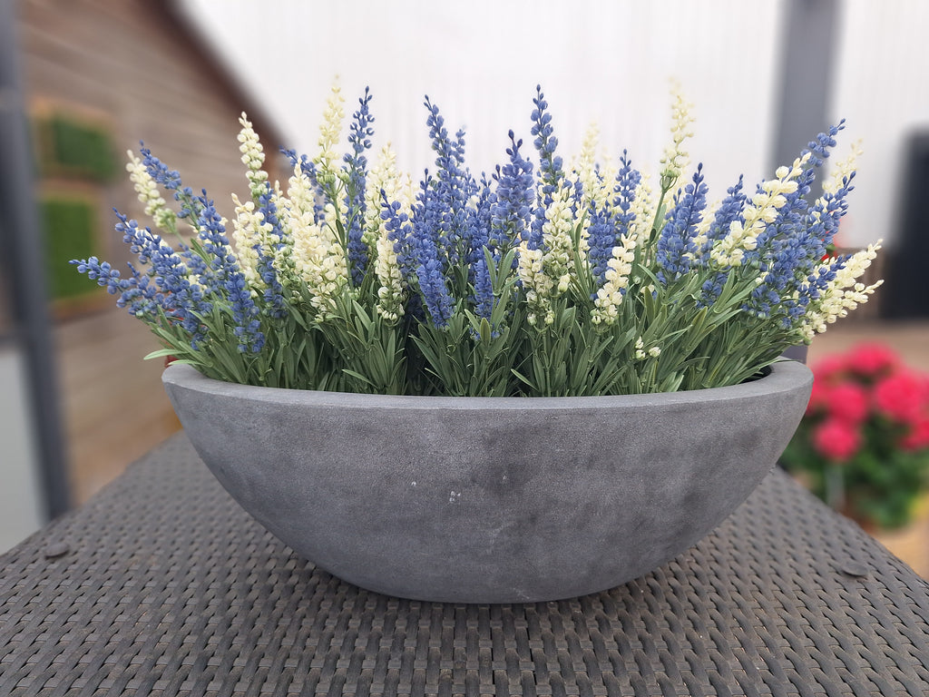 Kunst boeket witte lavendel, UV-beschermd, voor buiten, 50 cm