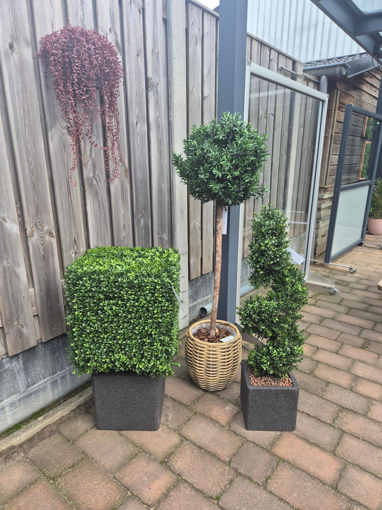 Kunstmatige buxus voor buiten, vierkant, 50 cm, UV-bescherming.