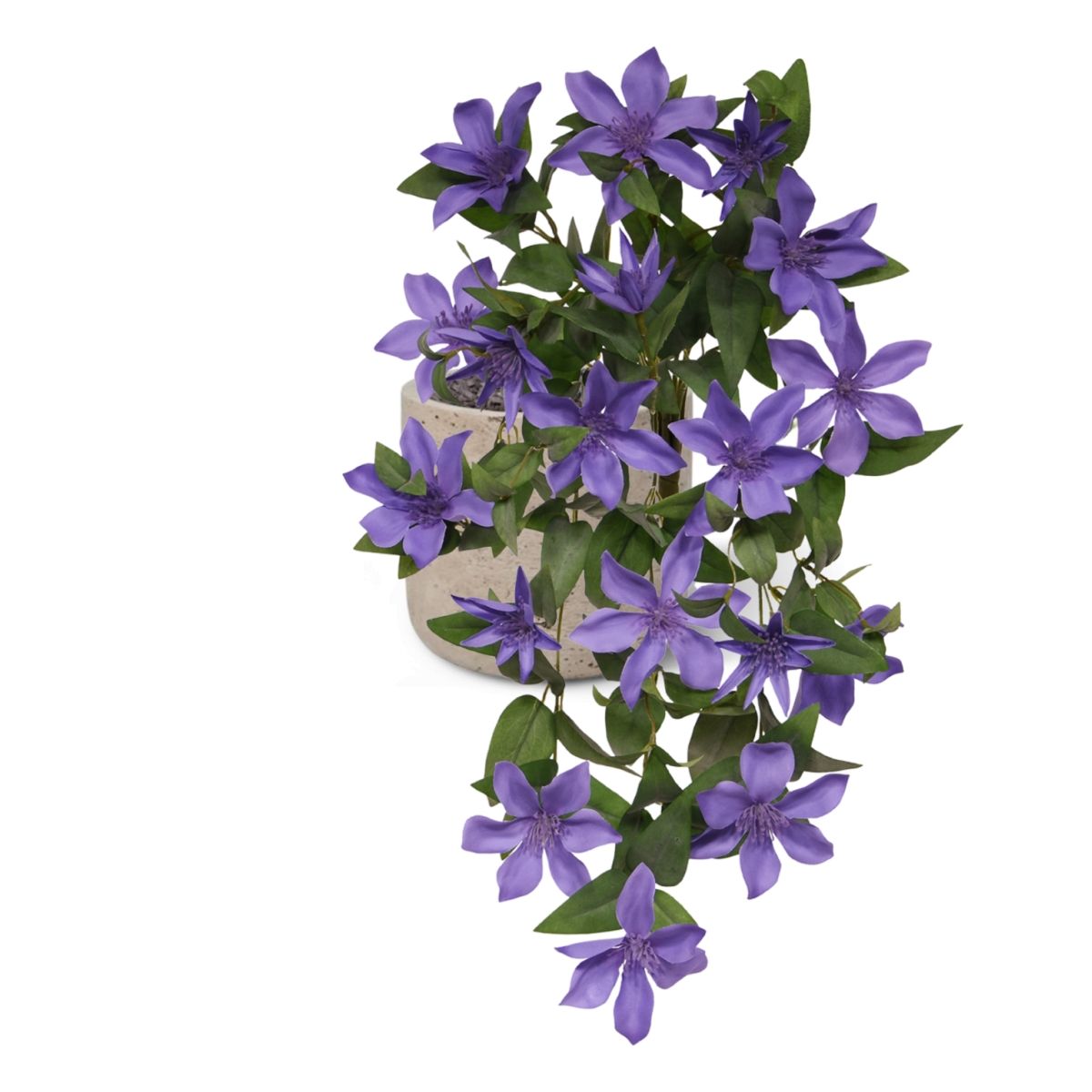 Clematis kunst hangplant 60cm Blauw