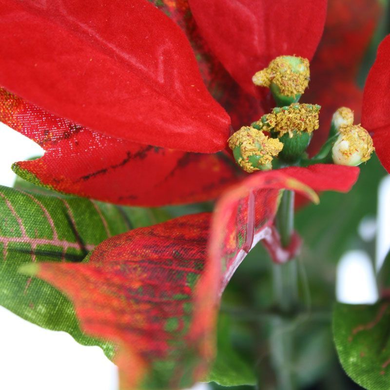 Kerstster Poinsettia kunstplant - 40cm - rood zonder pot
