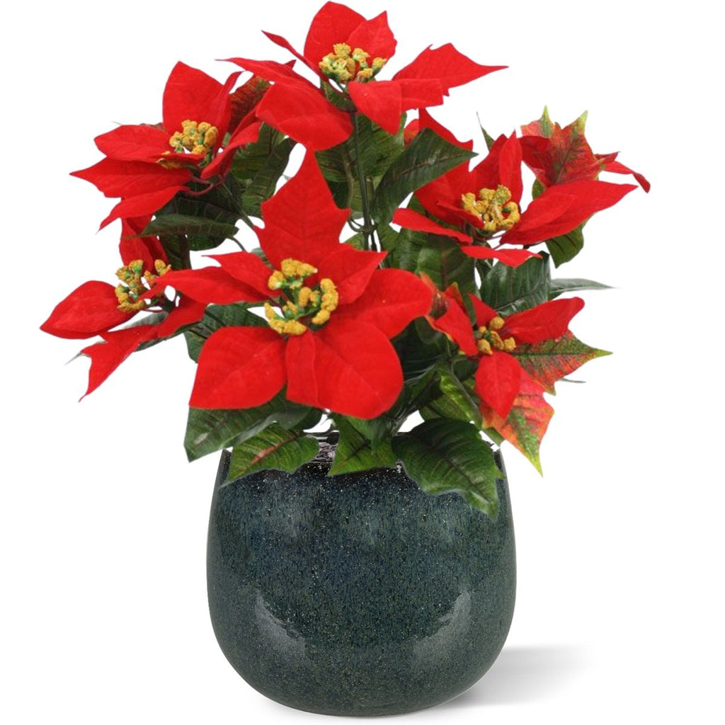 Kerstster Poinsettia kunstplant - 40cm - rood zonder pot