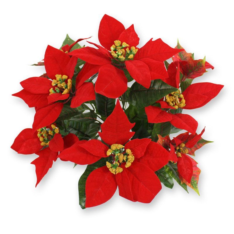Kerstster Poinsettia kunstplant - 40cm - rood zonder pot