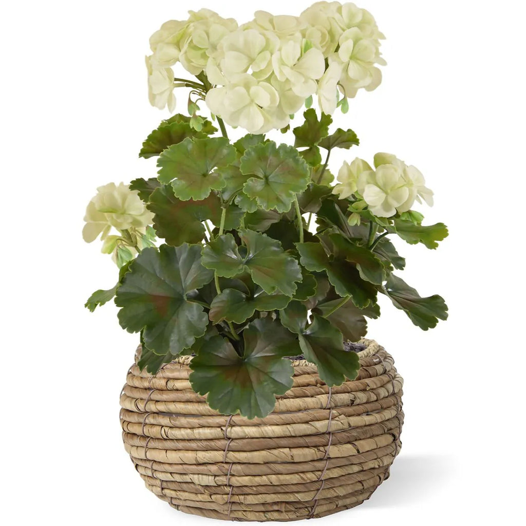 Geranium kunstboeket 38 cm wit UV