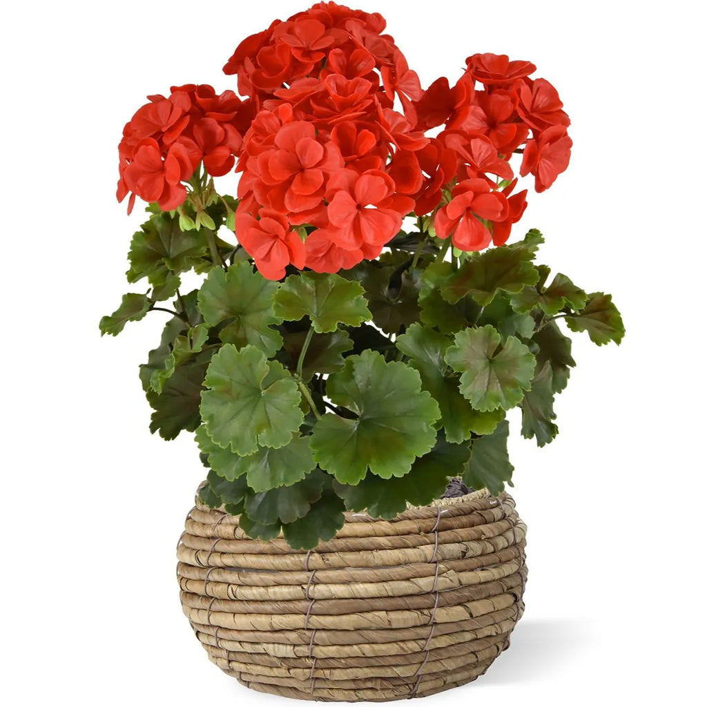 Extra lange rode, UV-bestendige kunstmatige geranium voor buiten, UV-bestendig.