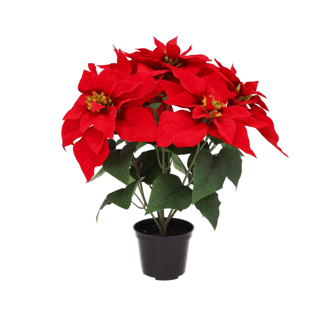 Kerstster Poinsettia kunstplant 40cm in kweekpot