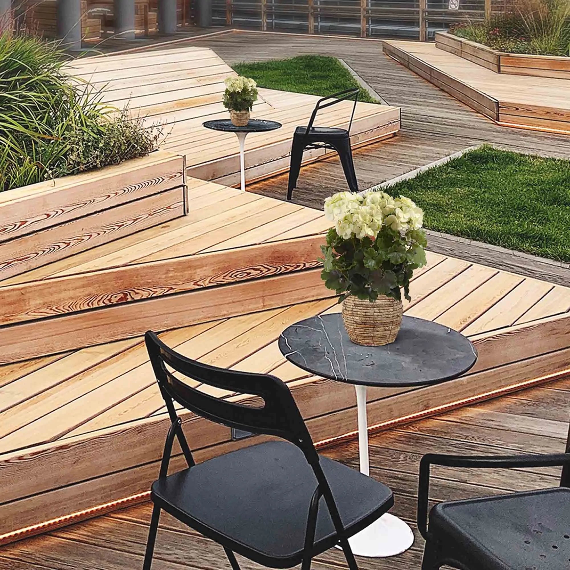 Kunst geranium XL wit uv-bestendig voor buiten 