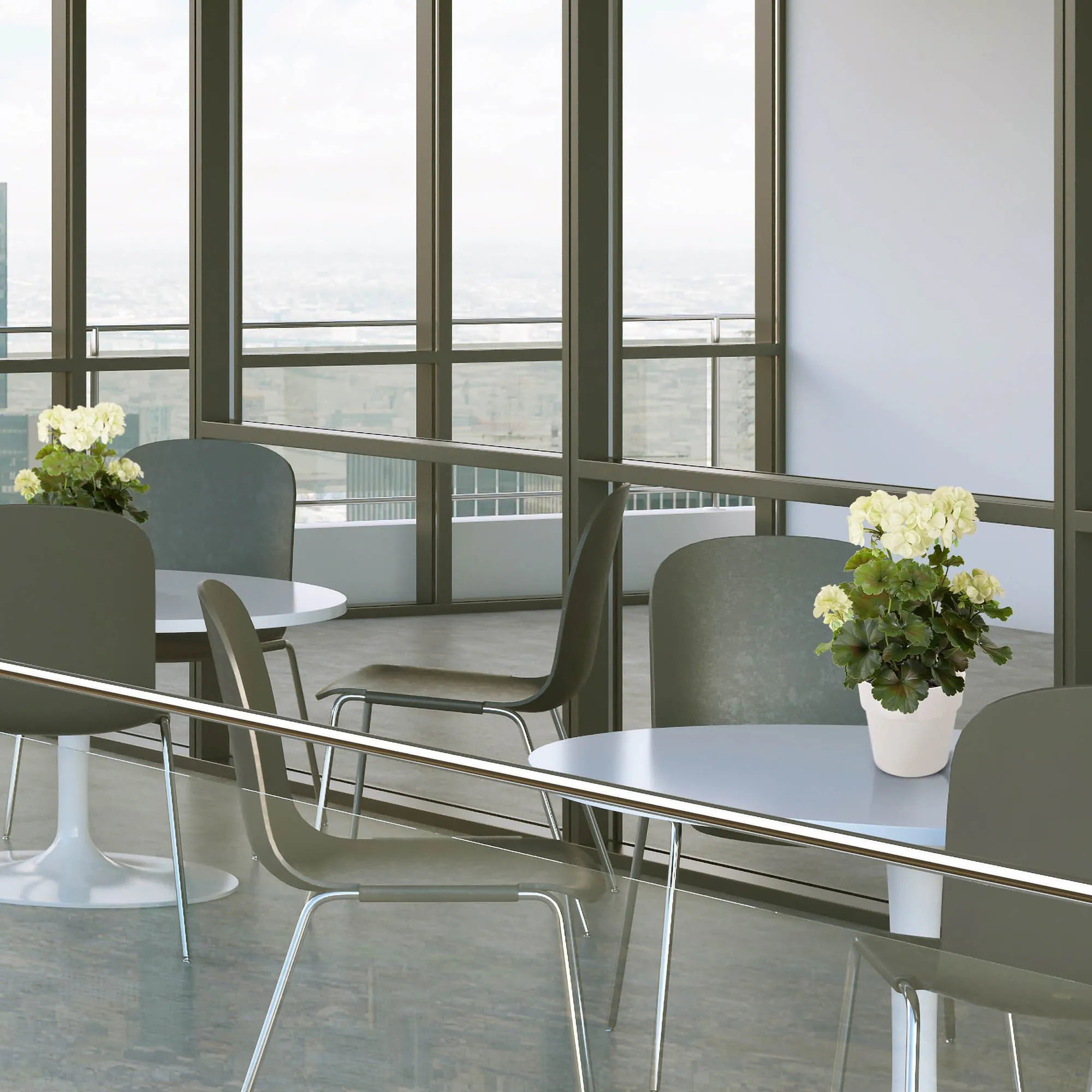 Geranium kunstboeket 38cm Wit UV 