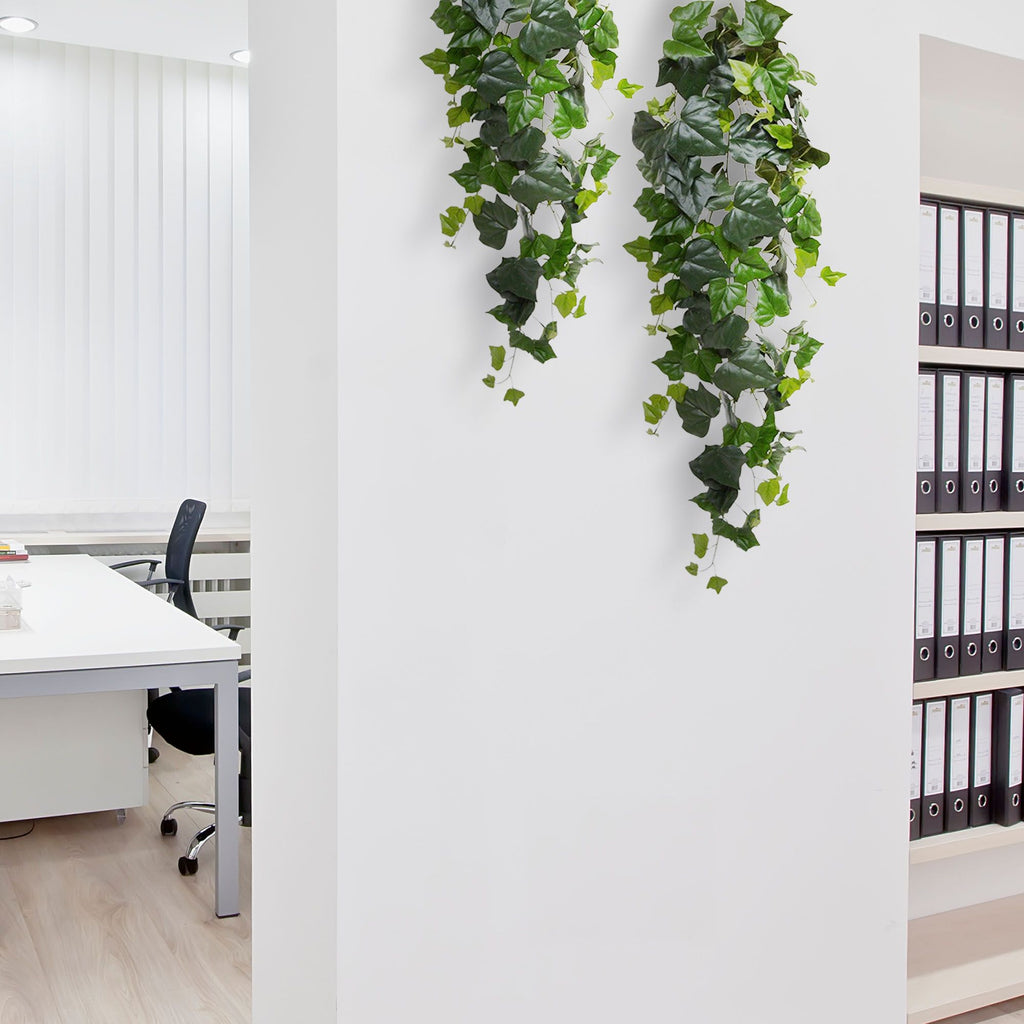 Hedera kunst hangplant 125cm - groen - FR - brand vertragend
