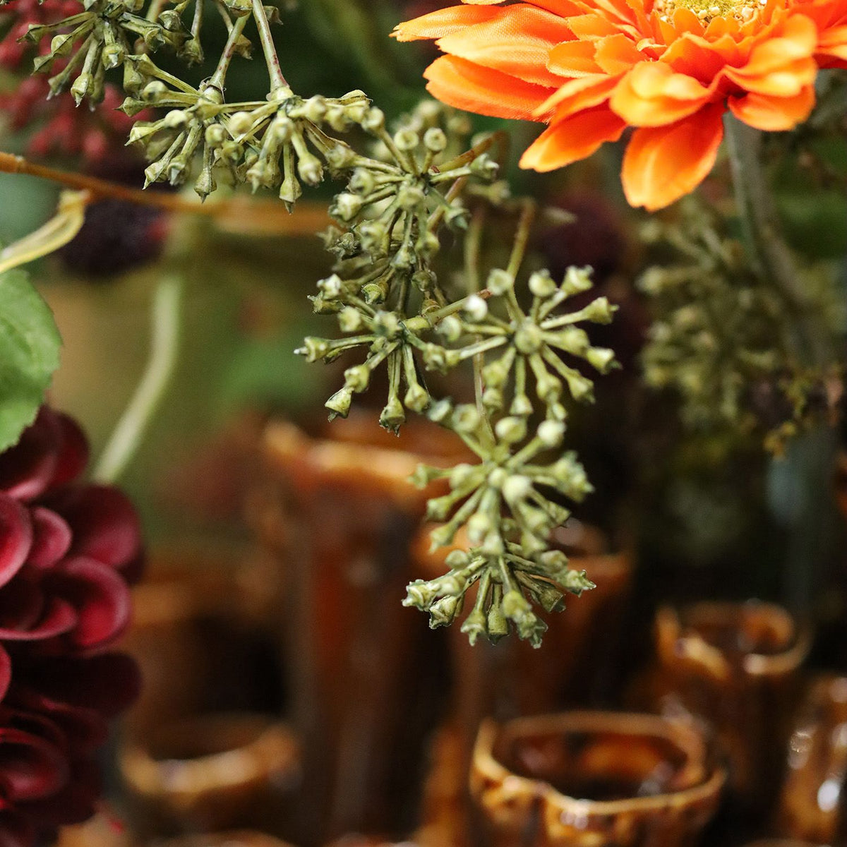 Kunst herfstboeket Bente Tunis 75cm inclusief vaas