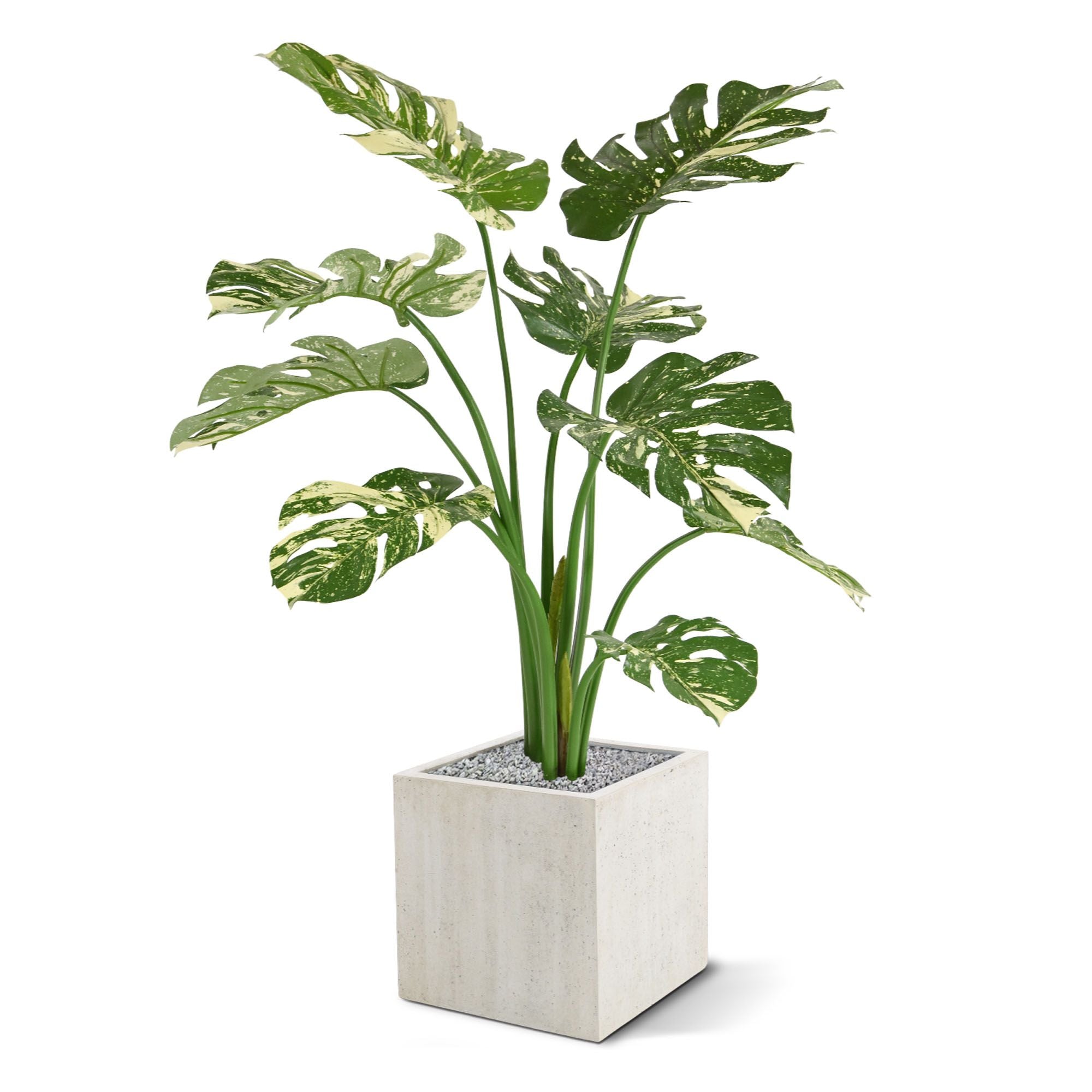 Monstera Deliciosa kunstplant 95cm - groen/bont
