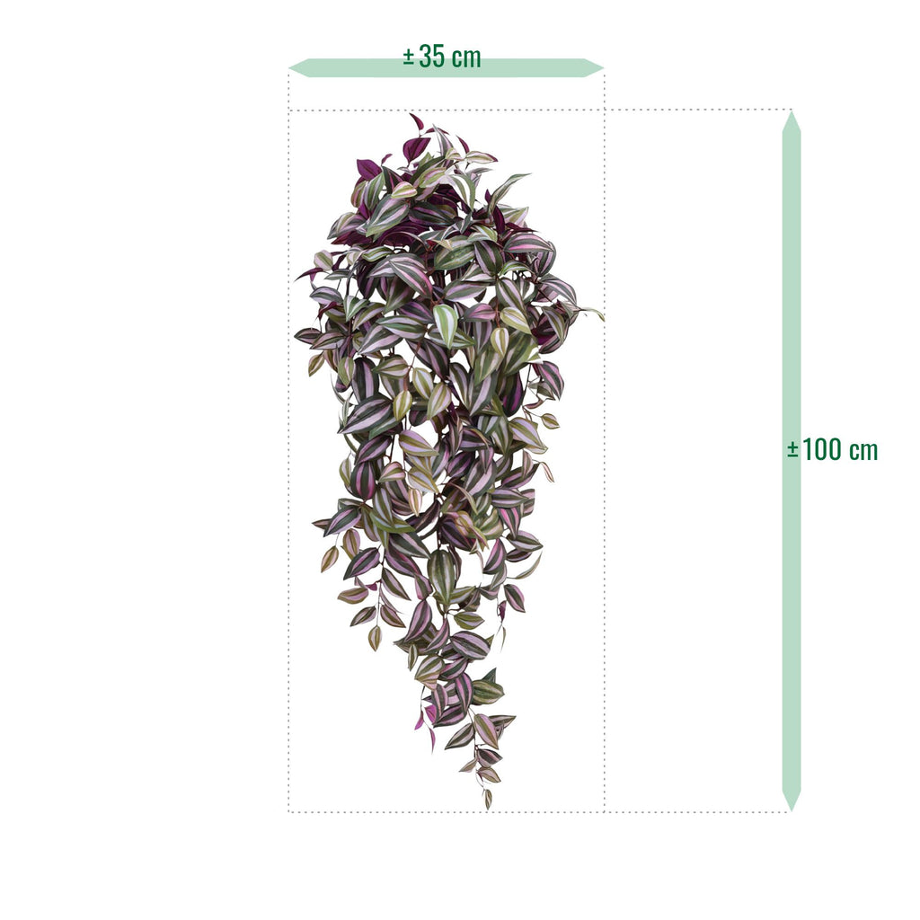 Tradescantia kunst hangplant 100cm - paars