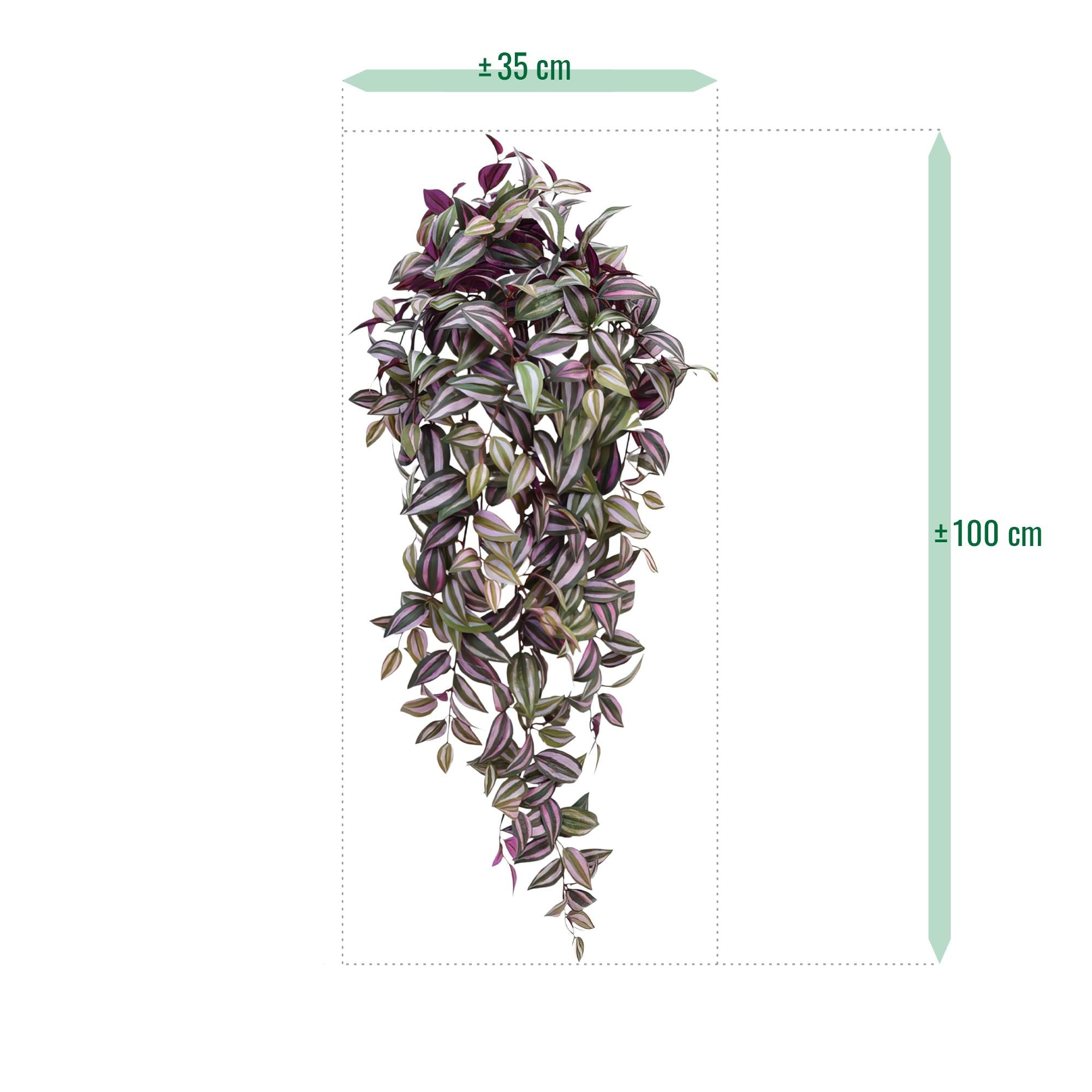 Tradescantia kunst hangplant 100cm - paars