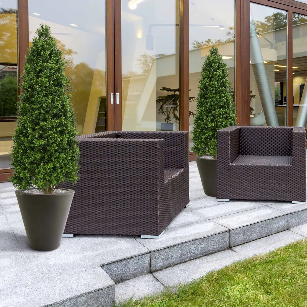 Kunst Buxus Piramide voor buiten 170 cm UV beschermd 