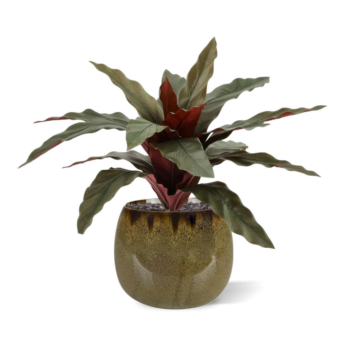 Calathea 30cm Kunstplant groen/rood