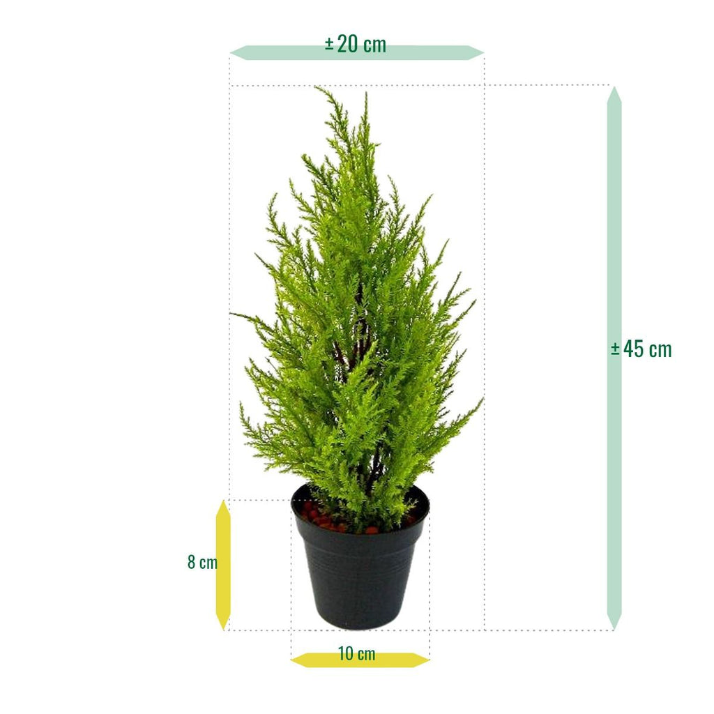 Conifeer kunstplant 45cm - geel/groen