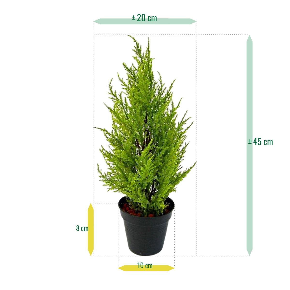 Conifeer kunstplant 45cm - geel/groen