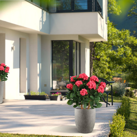 Buiten kunst hortensia roze 65cm UV bestendig 