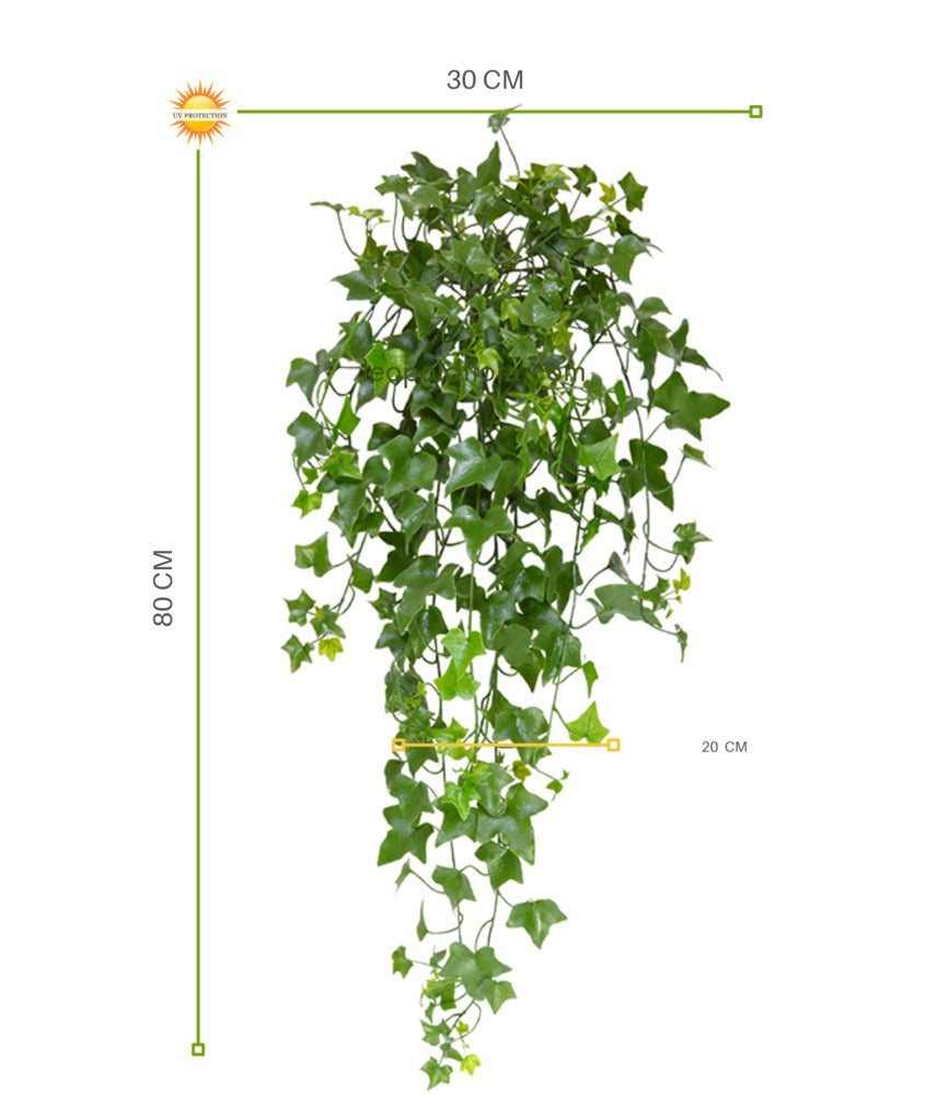 Kunst  klimop hangplant voor buiten 80 cm UV-bestendig 