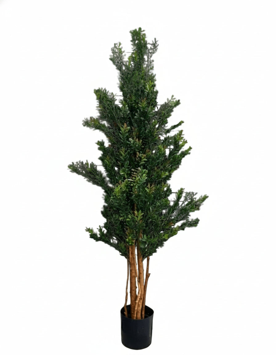 Hoge kunst buxus 165cm UV groen/rood 