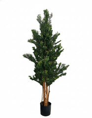 Hoge kunst buxus 165cm UV groen/rood 