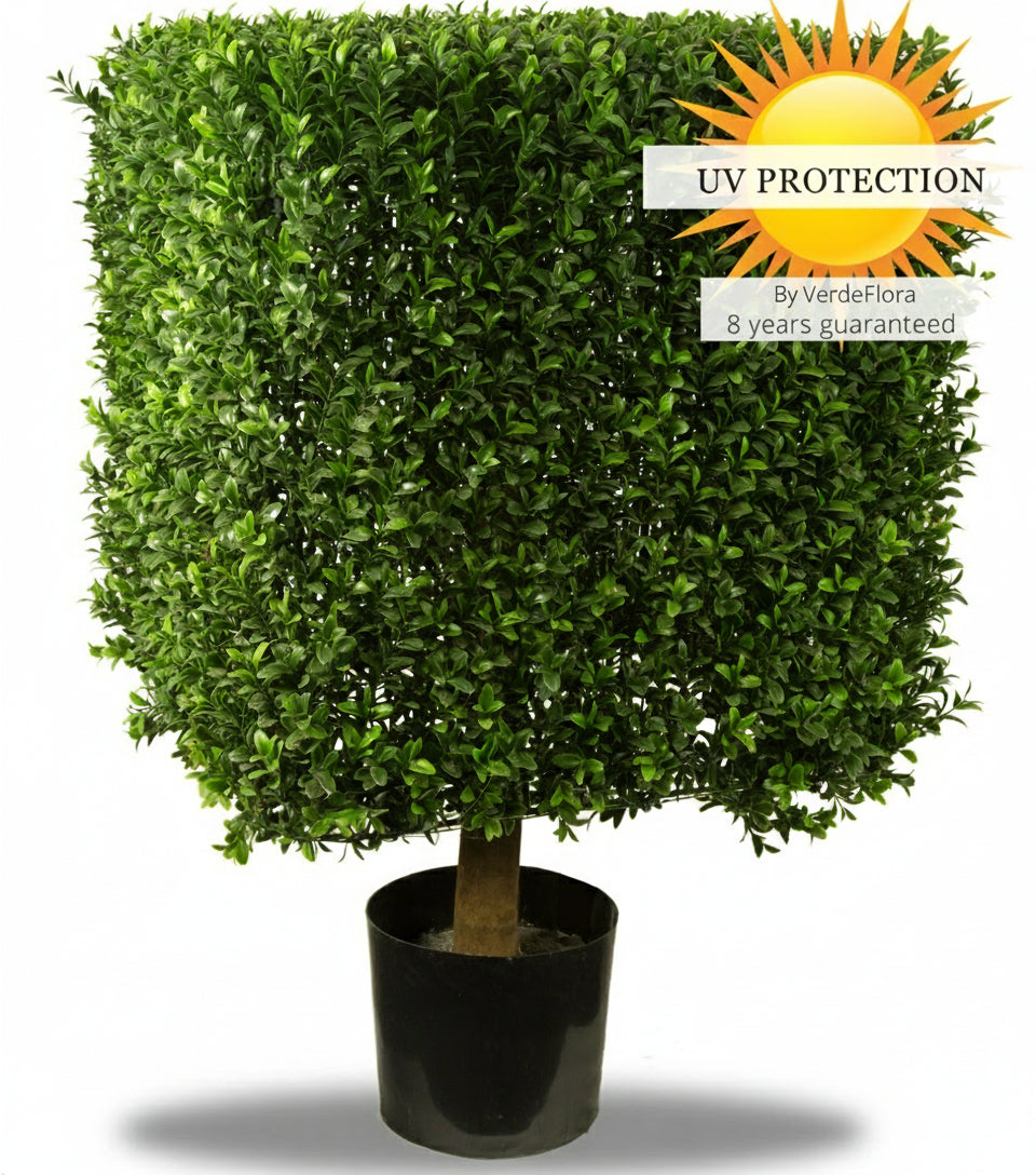 Kunstmatige buxus voor buiten, vierkant, 50 cm, UV-bescherming.