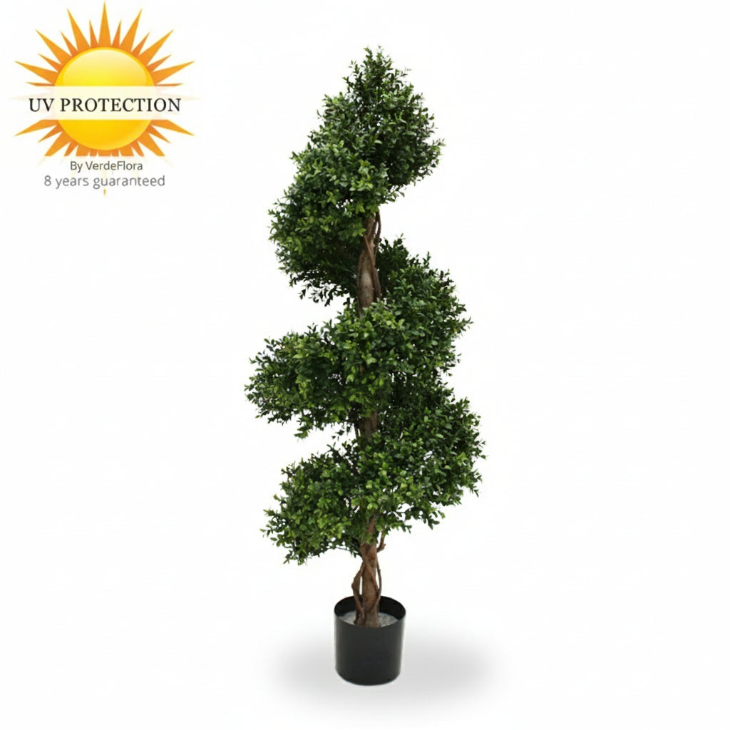 Kunstmatige buxus spiraalboom 140 cm UV-bescherming