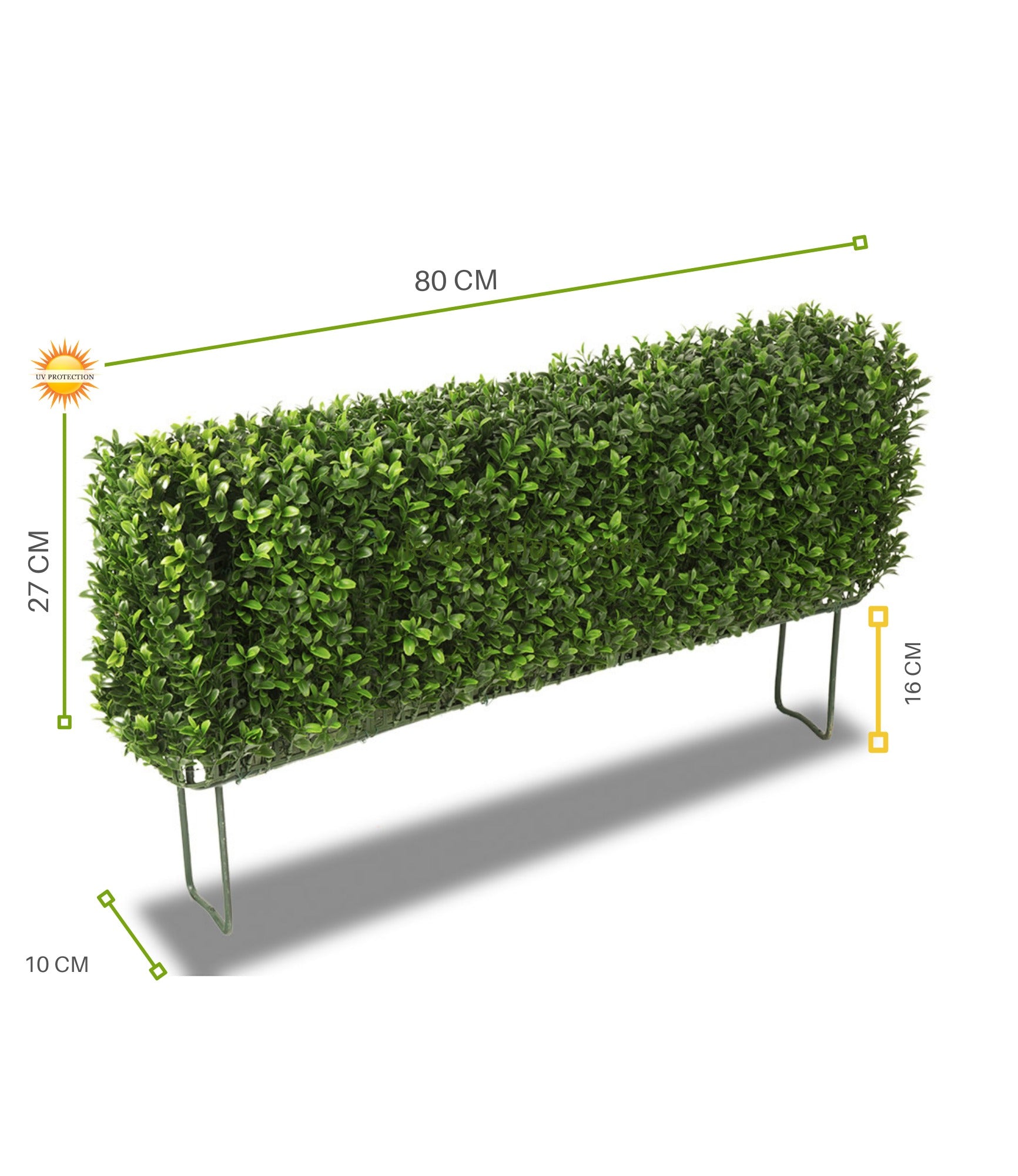 Artificial outdoor boxwood hedge on frame 35x80 cm UV protected