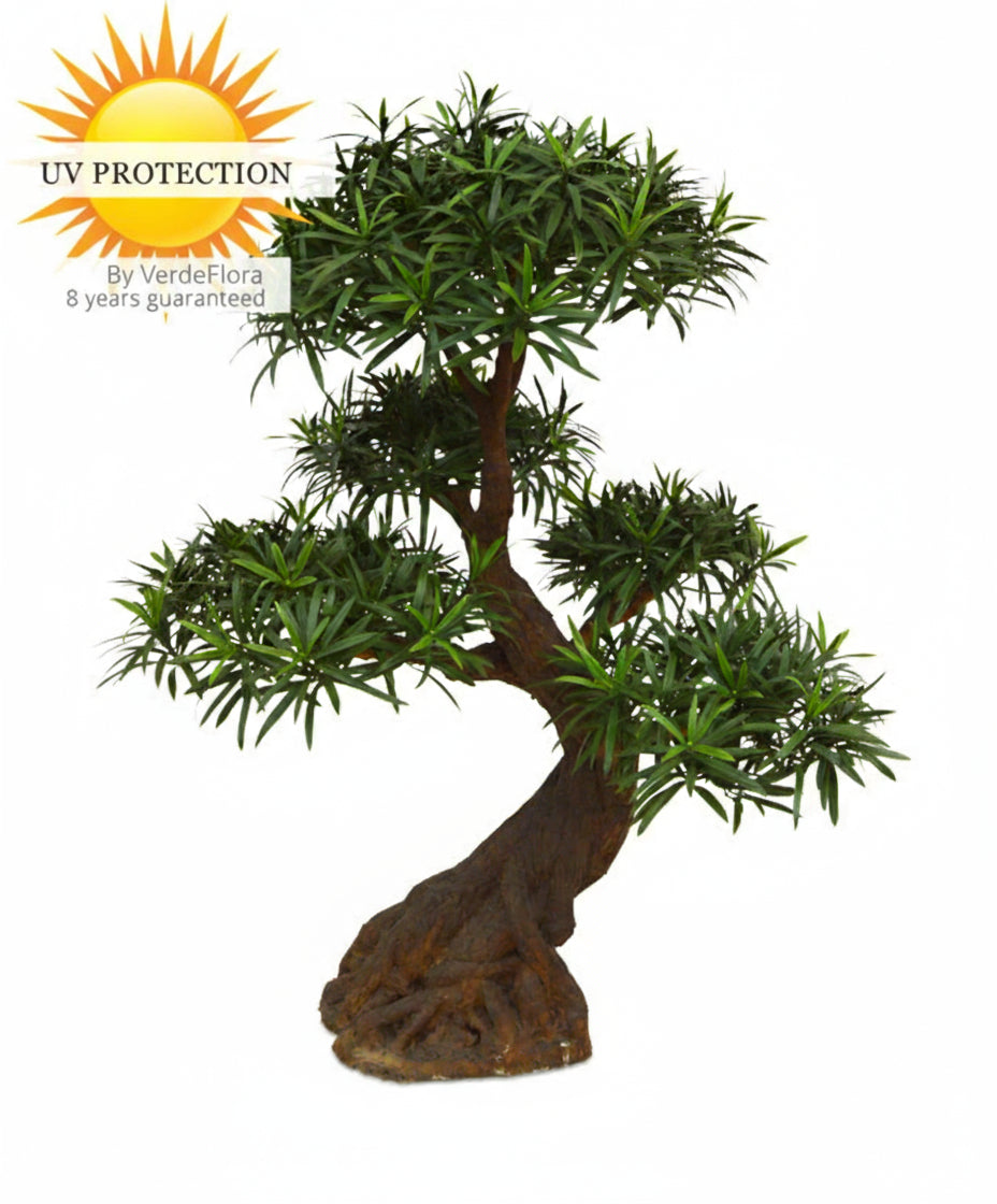 Luxe kunst Podocarpus Bonsai x5 90 cm met UV-bescherming 