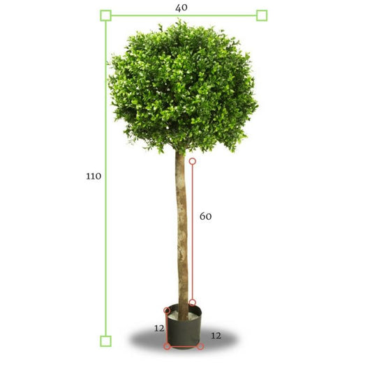 Kunst Buxusbol op stam voor buiten 110 cm UV beschermd 
