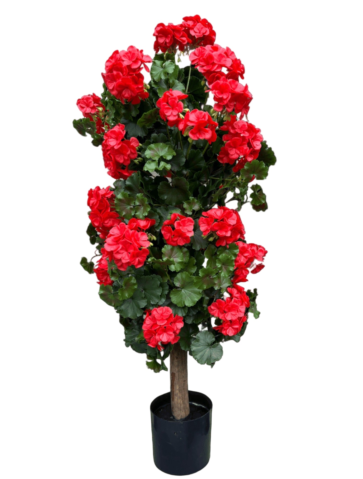 Rode Geranium kunstplant zuil 120cm uv-bestendig 