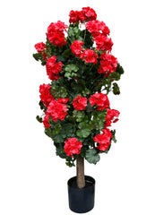 Rode Geranium kunstplant zuil 120cm uv-bestendig 