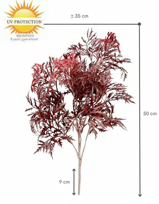 Ming Aralia bordeauxrode kunsttak 50cm UV 