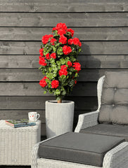 Rode Geranium kunstplant zuil 120cm uv-bestendig 
