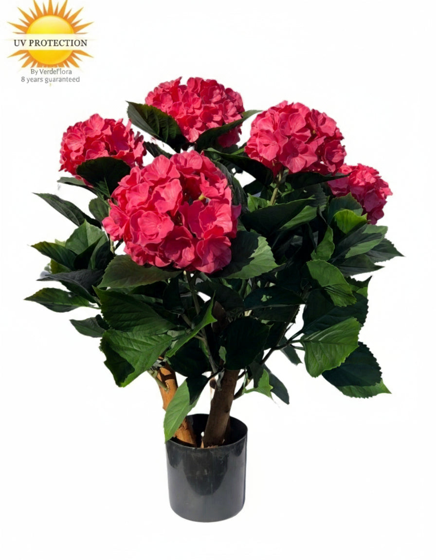 Buiten kunst hortensia roze 65cm UV bestendig 
