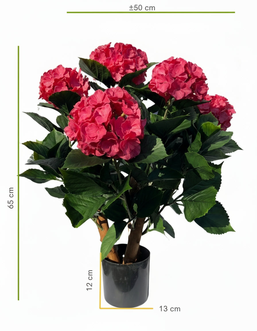 Buiten kunst hortensia roze 65cm UV bestendig 