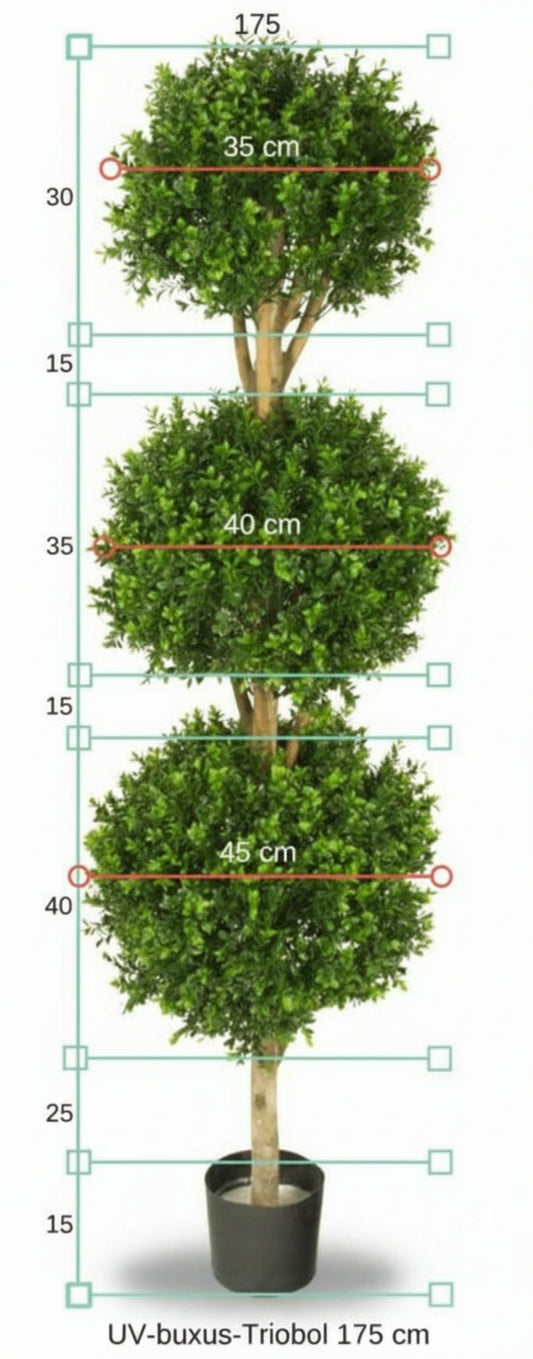 Kunst buxus Trio bol 175 cm voor buiten UV-bescherming 