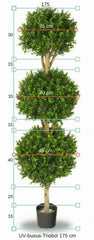 Kunst buxus Trio bol 175 cm voor buiten UV-bescherming 
