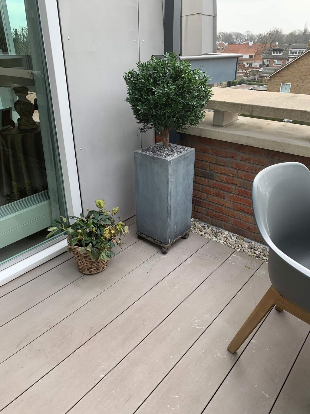 Kunstzinnige buitenbal van ilex (Ilex) 55 cm met UV-bescherming