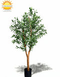 Imitatie olijfboom van 150 cm met hardhouten stam