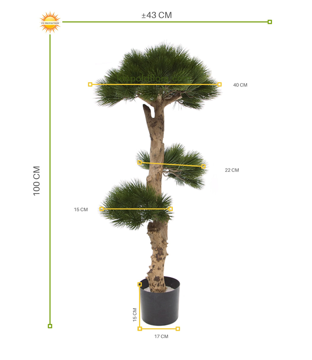 Kunstmatige Pinus Bonsai voor buiten, 110 cm, UV-bestendig.